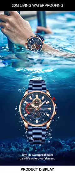 Relojes de pulsera CURREN deportivos informales de cuarzo con cronógrafo, reloj de acero inoxidable a la moda para hombre, reloj con fecha automática para hombre - comprar en línea
