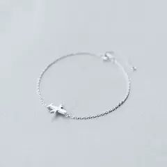 Pulsera Punk de Plata 925 con Avión Esmerilado – Estilo Único y Vanguardista en internet