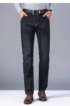Nueva ropa de trabajo clásica para hombre, pantalones vaqueros de negocios de alta calidad, pantalones vaqueros elásticos rectos informales a la moda, ropa de marca masculina - Eleganzie