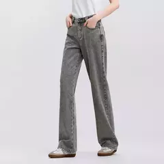 Semir Jeans Mujer realzando pantalones largos de algodón puro otoño 2024 nuevos pantalones de pierna ancha ocultos de carne en internet