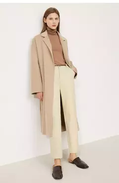 AMII minimalista 2024 invierno nuevos pantalones de rábano para mujer tubo de humo de lana Casual hasta el tobillo pantalones básicos sólidos 12314003 - tienda en línea