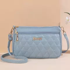 Bolso cruzado de cuero PU con cremallera para mujer, bandolera pequeña de gran capacidad con hilo de bordar, a la moda, novedad - comprar en línea