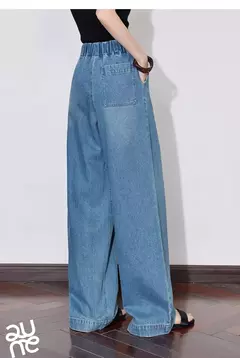 TOYOUTH, pantalones vaqueros de mezclilla para mujer, primavera 2025, nuevos pantalones largos rectos de pierna ancha lavados con cintura elástica en internet