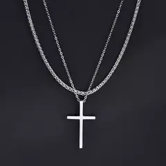 Collar Cruzado en Capas con Diseño Cubano – Estilo y Fe para Hombres - comprar en línea