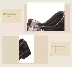 Zapatos de cuero británicos con punta estrecha para hombre, zapatos individuales de tacón bajo con hebilla, zapatos sin cordones de talla grande para hombre - tienda en línea