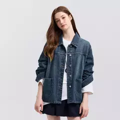 Semir chaqueta vaquera para mujer, Top con solapa y hombros caídos, informal y elegante, nueva chaqueta holgada de primavera 2025, moda de Instagram - Eleganzie