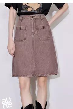 TOYOUTH falda de mujer 2025 primavera nuevo estilo americano High Street una línea hasta la rodilla ropa de trabajo falda vaquera - tienda en línea