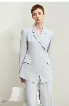 Amii minimalismo 2024 otoño nuevas Blazers mujeres con muescas calidad básica moda Chaqueta larga profesional ropa de mujer 12443051 - comprar en línea