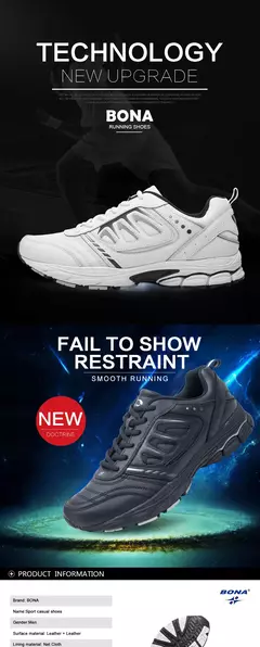 BONA, nuevo estilo, zapatos para correr para hombre, zapatillas para correr al aire libre, zapatillas de senderismo, zapatos atléticos con cordones, cómodos, ligeros y suaves - online store