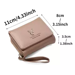 Cartera triple de moda clásica para mujer, almacenamiento de tarjetas y monedas, informal, para estudiantes, pequeña y grande capacidad en internet