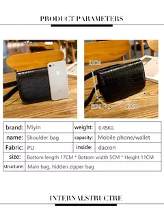 Riñonera de moda para mujer, Bolso pequeño de cuero PU con patrón de cocodrilo multifuncional, bolso cruzado diagonal deportivo informal - tienda en línea