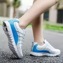 Imagen de BONA, nuevo estilo novedoso, zapatos para correr para mujer, zapatos atléticos con cordones, zapatos para caminar al aire libre, zapatos para correr, zapatillas cómodas