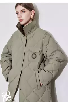 TOYOUTH-abrigo de plumas para mujer, abrigo largo medio grueso con cuello de piel nueva y botones de un solo pecho, invierno 2024 - Eleganzie