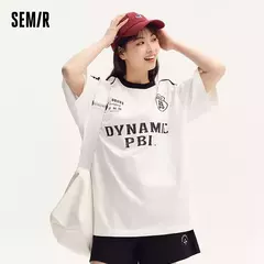 Semir-Camiseta de manga corta antibacteriana de longitud media para mujer, camiseta de gran tamaño, nueva colección de verano 2024 - tienda en línea