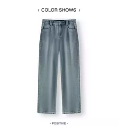 Semir Jeans Mujer 2024 Nuevo estilo de invierno con forro polar Pantalones hasta el suelo Pantalones de pierna ancha estilo Hong Kong - comprar en línea