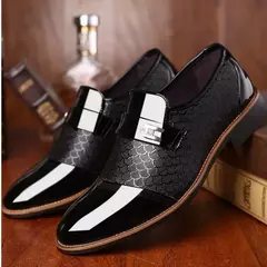 Zapatos formales versátiles y elegantes para hombre, zapatos de cuero con hebilla, talla grande, para boda - comprar en línea