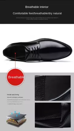 Zapatos de cuero transpirables para hombre, calzado Formal de negocios, Punta puntiaguda, con cordones, para boda, talla grande, Amazon - comprar en línea