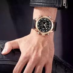 Imagen de Reloj NAVIFORCE para hombre, marca de lujo, relojes de pulsera deportivos militares de cuarzo para hombre, reloj Digital LED de acero inoxidable, reloj Masculino