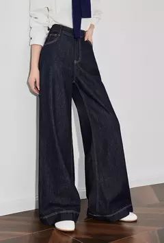 TOYOUTH mujeres Denim Jeans 2025 primavera nueva cintura alta lavada recta pierna ancha Slim Fit pantalones largos - comprar en línea