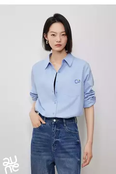 TOYOUTH-Blusa para mujer, camisa de otoño 2024, nueva pintura al óleo multicolor, cuello vuelto, camisa bordada de manga larga, Tops blancos - comprar en línea