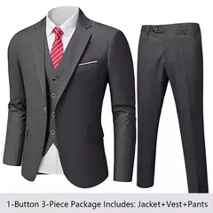 Traje de hombre Blazers para boda 3 piezas 2 conjuntos elegantes chaquetas de lujo de alta calidad chaleco pantalones 2024 abrigos formales traje clásico - Eleganzie