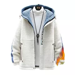 Parkas de piel sintética de lana de alta calidad para hombres, abrigo cálido informal de moda, ropa de calle cálida para pareja, chaqueta de lana de cordero para invierno - Eleganzie