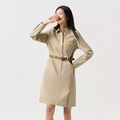Vestido Semir para mujer, solapa con abertura, Vintage, primavera 2025, nuevo vestido de trabajo que se acepta la cintura - Eleganzie