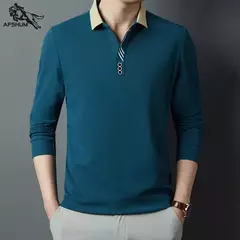 Camisa polo para hombre, novedad de verano, polo de manga larga de alta calidad para hombre, polo informal de negocios a rayas de algodón para hombre, talla M-4XL 302 - buy online