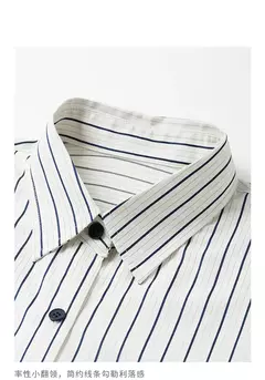 TOYOUTH camisa a rayas para mujer 2025 primavera nueva Lyocell algodón manga larga blusa versátil camisa Tops azul