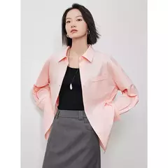 TOYOUTH-Blusa de manga larga para mujer, camisa bordada con cuello tipo Polo, ropa de trabajo informal para oficina, Otoño, 2024