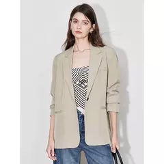 TOYOUTH-Chaqueta de mujer, traje de trabajo de manga larga de Color sólido con un botón, ropa de trabajo para oficina, otoño 2024 en internet