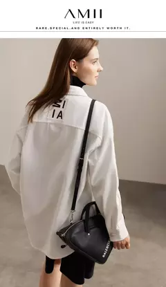 AMII-chaquetas vaqueras minimalistas para mujer, abrigos holgados de 2022 algodón, de estilo hong kong, a la moda, 100% en internet