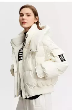 AMII-Chaqueta de plumón minimalista para mujer, Abrigo acolchado con tapa extraíble, grueso y cálido, ropa de moda para invierno, 2024, novedad de 12344192