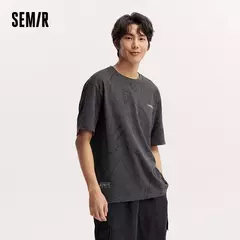 Semir-Camiseta de manga corta para hombre, nueva versión de verano, Top artístico de algodón puro con estampado completo, ropa informal 2024