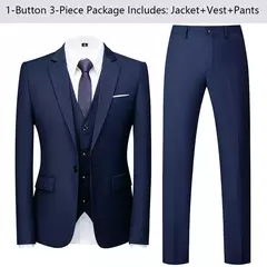 Trajes de hombre para boda, 2 piezas, 3 conjuntos, chaquetas, chaleco, pantalones, Blazers, abrigos formales elegantes, traje clásico completo 2024 de alta calidad - online store