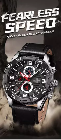 NAVIFORCE 2025 nuevos relojes originales para hombres marca de lujo reloj cronógrafo deportivo reloj de pulsera de cuarzo resistente al agua de Cuero militar on internet
