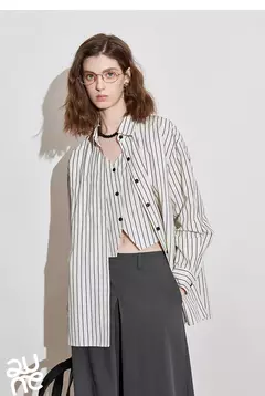 TOYOUTH camisa a rayas para mujer 2025 primavera nueva Lyocell algodón manga larga blusa versátil camisa Tops azul - Eleganzie