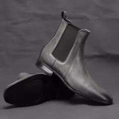Imagen de 40 ~ 46 Botas Chelsea para hombre 2024 Botas cómodas de cuero de moda para hombre # KD431