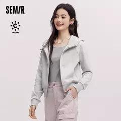 Semir abrigo mujer manga corta raglán Petite moda 2024 nueva chaqueta con capucha ajustada de lana de invierno Casual en internet