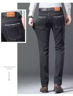 Pantalones vaqueros ajustados de talla grande 28-40 para hombre, pantalones suaves avanzados clásicos informales a la moda, pantalones elásticos que combinan con todo de marca para hombre - online store