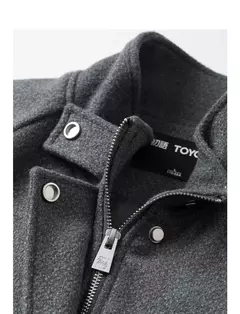 TOYOUTH-abrigo de lana para mujer, ropa gruesa con manga acampanada y cremallera, cuello levantado, prendas de vestir cálidas, otoño e invierno, 2024 - tienda en línea