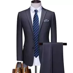 Image of Trajes de hombre, Blazers de boda, 3 piezas, 2 conjuntos elegantes, chaquetas de negocios de lujo de alta calidad, chaleco, pantalones, traje Formal coreano 2024