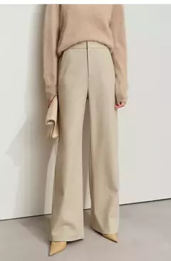 AMII-pantalones minimalistas de punto en espiga para mujer, pantalón de pierna ancha de cintura alta, informal, para ir al trabajo, invierno, 2024 12444064 - online store