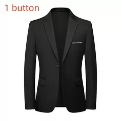 Image of Blazer de moda para hombre, traje Formal profesional ajustado de Caballero de boda, informal de negocios, Color sólido, estilo británico