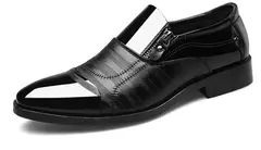 Zapatos de cuero formales de negocios informales para hombres de gran tamaño, zapatos de punta estrecha para hombres, zapatos casuales perezosos sin cordones para hombres - Eleganzie