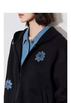 TOYOUTH-Sudadera con capucha para mujer, cárdigan informal con bordado Floral y cremallera, abrigo, otoño 2024 - Eleganzie