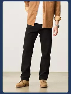 Imagen de SIMWOOD alto estándar 2025 Primavera Verano nuevo suelto recto 13,8 oz lavado Vintage Jeans hombres Casual pantalones vaqueros