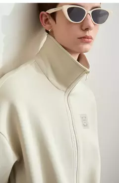 Amii-abrigo corto informal con cremallera para mujer, sudadera holgada de cuello alto, chaqueta deportiva de calle, Otoño, 2024, 12443222 - Eleganzie