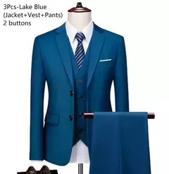 Trajes para hombres elegantes, Blazers de 3 piezas, 2 conjuntos, chaquetas de boda, chaleco, pantalones, moda de lujo, traje completo clásico, traje Formal 2025