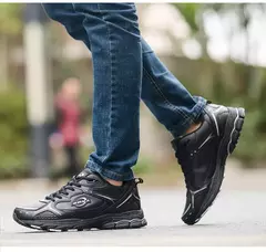 Image of BONA, nuevos zapatos clásicos de estilo para correr para hombre, zapatos deportivos con cordones para hombre, zapatillas deportivas de cuero para correr al aire libre, cómodas